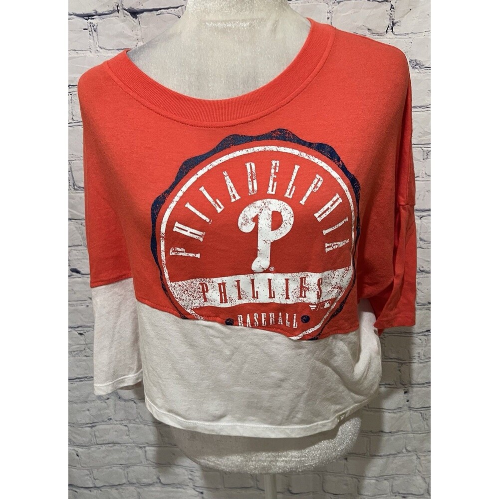 Fanatics Branded Women's Red/White Philadelphia Phillies Crop Tee Large